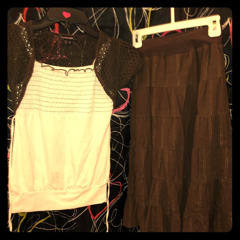 Girls long skirt with top